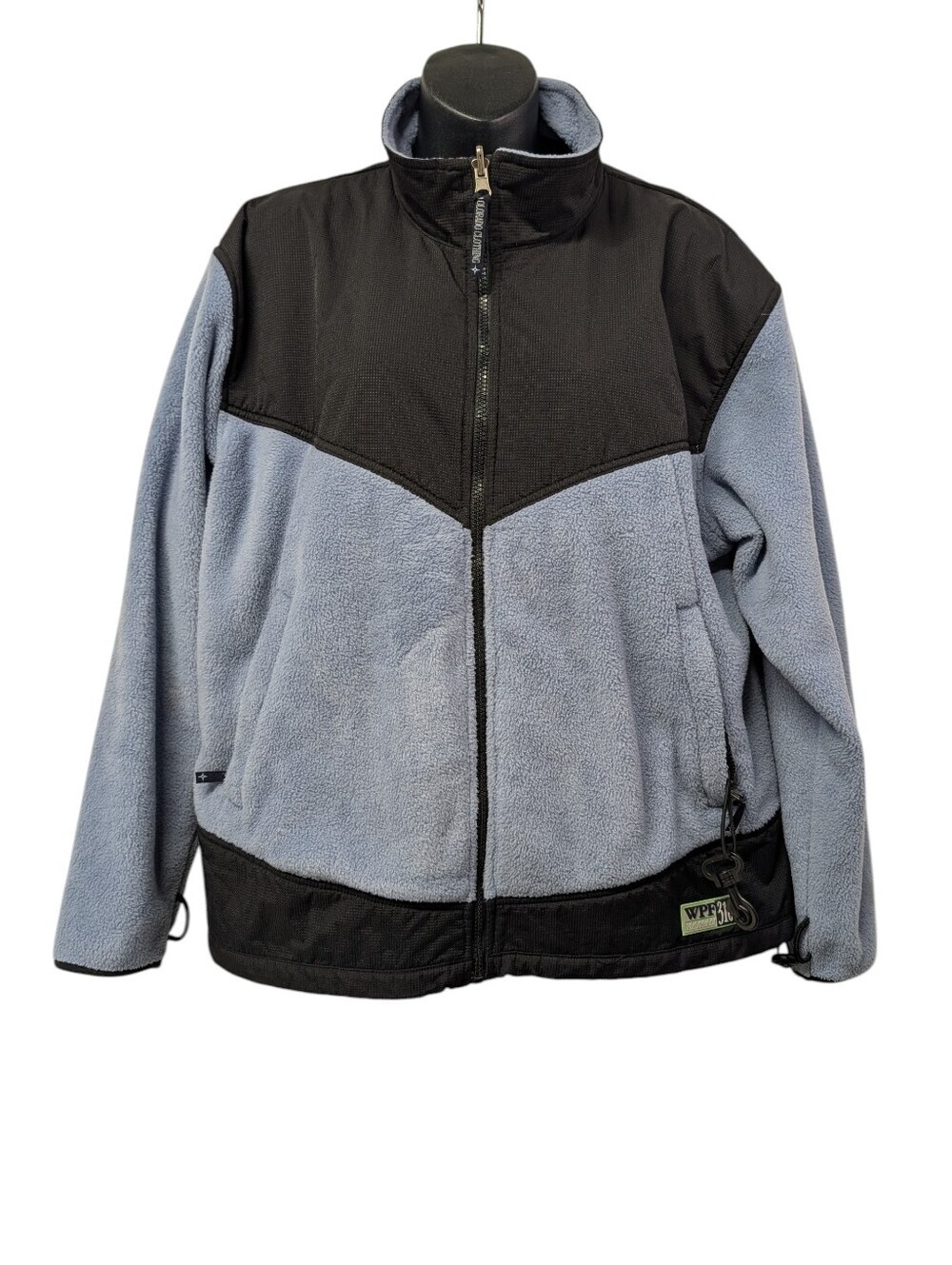 Colorado Clothing Colorblock Fleece Jacket Womens Sz L Blue Gray Black Zip Up
